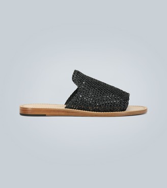 Dolce & Gabbana Braided raffia slides - ShopStyle Sandals